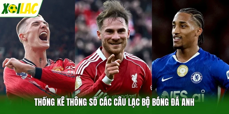 Thống kê thông số các câu lạc bộ bóng đá Anh